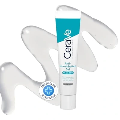 Abbildung von CeraVe Anti Unreinheiten Gel für das Gesicht, Peelingeffekt gegen unreine und zu Akne neigender Haut, Mit Salicylsäure, Glykolsäure 3 essenziellen Ceramiden, 40 ml