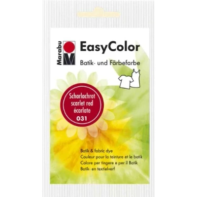 Abbildung von Marabu 17350022031 Easy Color scharlachrot, 25 g Batik und Handfärbefarbe für Baumwolle, Leinen, Seide Mischgewebe, handwaschbar bis 30C, sehr gute Lichtechtheit, nicht kochecht
