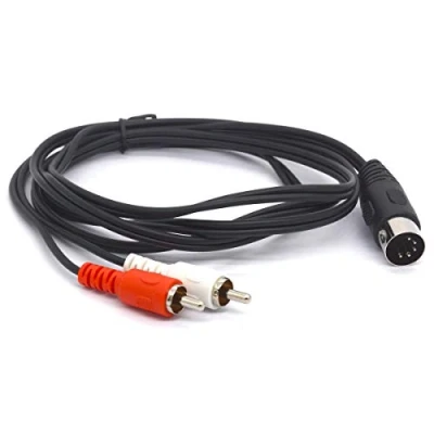 Abbildung von HTGuoji 5 poliges Midi auf Cinch Kabel, poliger DIN Stecker 2 Phono Stecker, Audio Kabel für Bang &amp; Olufsen, Naim, Quad, Stereo Systeme (1.5 meter)