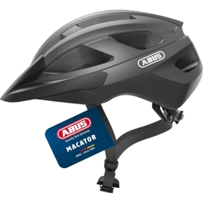 Abbildung von ABUS Rennradhelm Macator Sportiver Fahrradhelm für Einsteiger auch Zopfträger/ innen Damen und Herren Dunkelgrau, Größe S, Dunkelgrau (matt titan), S (51 55 cm​)