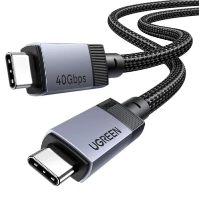 Abbildung von UGREEN USB C Kabel, 40 Gbps USB4 240W Ladekabel C, 1M Schnellladekabel mit 8K Videosignalübertragung Datenkabel, kompatibel MacBook Pro/Monitor/Dockingstation/iPad/iPhone