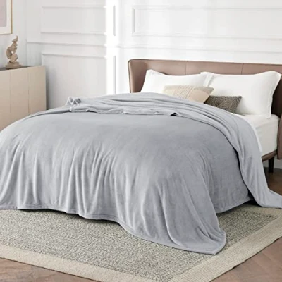 Abbildung von BEDSURE Kuscheldecke Flauschig Decke Fleecedecke Wohndecke Warm Winter Weich, Sofadecke XXL, Couch Blanket, Große, Wohn &amp; Kuscheldecken 220x240cm, Sofa überwurfdecke Hellgrau
