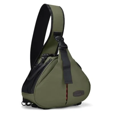 Abbildung von CADeN Kameratasche,Kamera Tasche Kamera Sling Crossbag Fototasche Umhängetasche Kompatibel mit Canon Nikon Sony DSLR/SLR Objektiv Stativ(Armee Grün)
