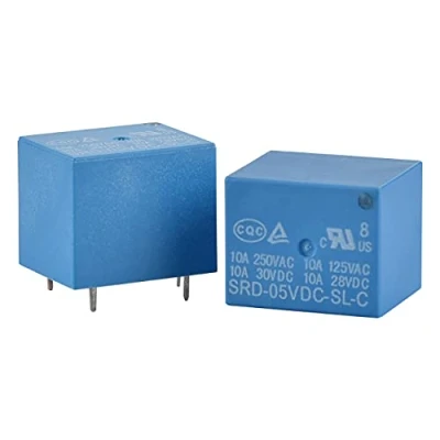 Abbildung von Heschen PC Relais, SRD 05VDC SL C, DC5V Spule, SPDT, 10A, 250VAC, 5 poliges Terminal, 2er Packung