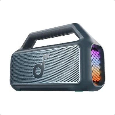 Abbildung von soundcore by Anker, Boom 2 Outdoor Lautsprecher, 80W, Subwoofer, BassUp 2.0, 24h Akku, IPX7 Wasserdicht &amp; Schwimmt, LED Licht, USB C, EQ, BT 5.3, Mobiler Bluetooth Speaker(Generalüberholt)