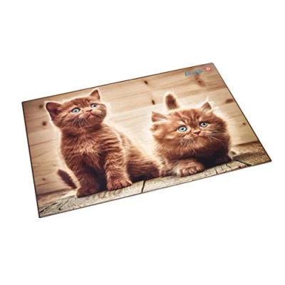 Abbildung von Läufer 46650 Schreibtischunterlage Katzen Neugierige Kätzchen, 53x40 cm, rutschfeste Schreibunterlage für Kinder, Zubehör Kinderschreibtisch, mit transparenter Seitentasche
