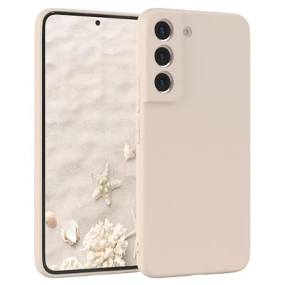 Abbildung von EAZY Case Silikonhülle für Samsung Galaxy S22 5G Hülle Silikon Beige weich stoßfeste Handyhülle Schutzhülle mit Kameraschutz Dünn Premium Schutz Cover TPU Phone Bumper in Taupe