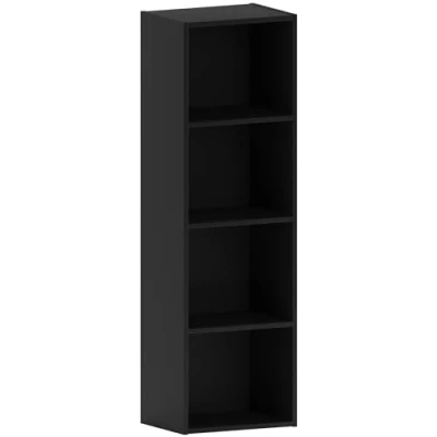 Abbildung von Vida Designs Oxford Bücherregal mit 4 Ebenen, würfelförmig, schwarz, Holz Regaleinheit für Büro, Wohnzimmermöbel