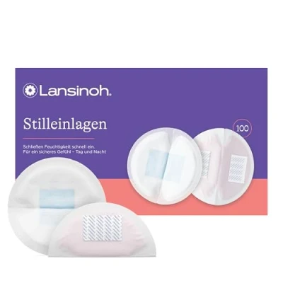 Abbildung von Lansinoh Stilleinlagen Blue Lock, 100 Stück saugfähiger Kern, komfortabel &amp; auslaufsicher