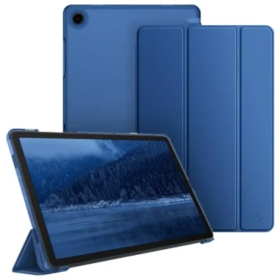 Abbildung von Fintie Hülle für Samsung Galaxy Tab A9 Plus 11 Zoll 2023, Ultradünn Schutzhülle mit Translucent Rückseite Cover Auto Schlaf/Wach Funktion Tablet A9+ SM X210/X216/X218, Navy