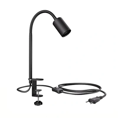 Abbildung von ledscom.de Klemmleuchte, Schwanenhals LELE, Schalter, schwarz matt, 1x E27 max. 60W, Einstellbarer Beleuchtungsfokus, Lichtanpassungsfähigkeit, Verstellbare Lichtposition, Wohlfühlbeleuchtung