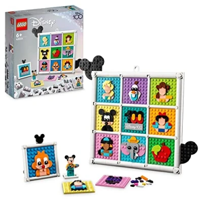 Abbildung von LEGO 43221 Disney 100 Jahre Zeichentrickikonen, Bastelset und DIY Set als Wandkunst Schlafzimmer Accessoires, mit Mickey Maus Co.