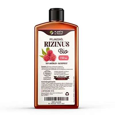 Abbildung von Rizinusöl Bio 150ml 100% Rein, Natürlich und Kaltgepresst Wimpern, Augenbrauen, Haare, Bart, Nägel