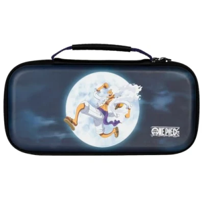 Abbildung von Konix One Piece Schutzhülle und Transporttasche für Nintendo Switch, Switch OLED 2 Platz 8 Spiele Motiv Luffy Gear 5 Blau