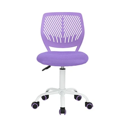 Abbildung von Homy Casa Schreibtischstuhl Verstellbarer drehbarer Bürostuhl Stoffsitz Ergonomischer Arbeitsstuhl ohne Armlehne Lila