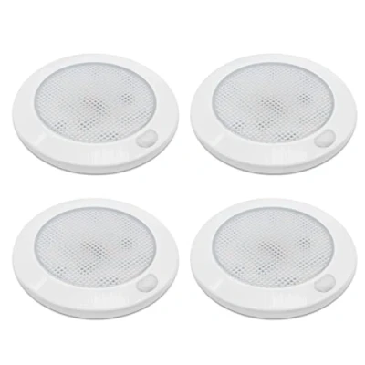 Abbildung von Dream lighting 4er Set 12v LED Lampe Dimmbar Wohnmobil Wohnwagen Boot Innen Deckenlampe Flach mit Memory Funktion IP44 7,6CM Warmweiss