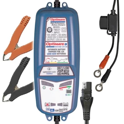 Abbildung von Optimate 5 6 stufiges 12V 4A Batterierettungs, lade , test wartungsgerät, Blue