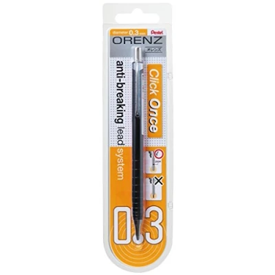 Abbildung von Pentel ORENZ PP503 Druckbleistift mit Anti Minenbruch Technologie, 0.3 mm, Härtegrad B, schwarz (1 Stück)