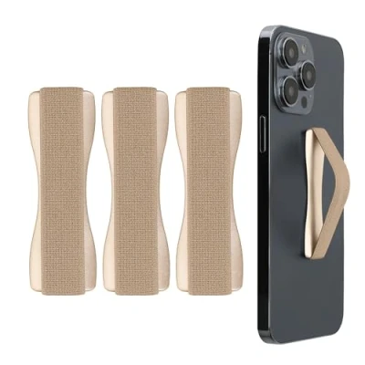 Abbildung von kwmobile Smartphone Fingerhalter 3 Set Handy Halter Griff Halterung Einhandbedienung 3X Handyhalter in Gold
