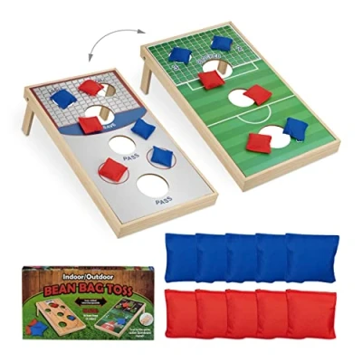 Abbildung von Relaxdays Cornhole, Wurfspiel Set, 10 Sandsäcke, Bean Bag Spiel, HxBxT: 18 x 29 58 cm, Indoor &amp; Outdoor, mehrfarbig
