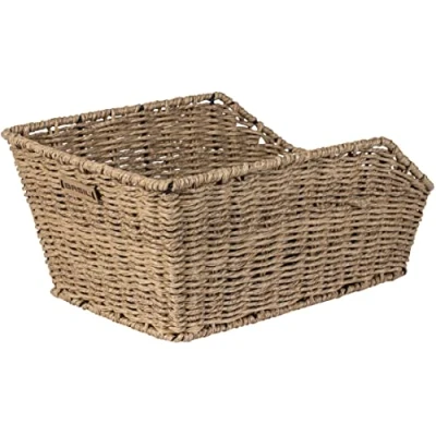 Abbildung von Basil Unisex Erwachsene Cento Rattan Look Fahrradkorb, Seagrass, 47 cm x 22