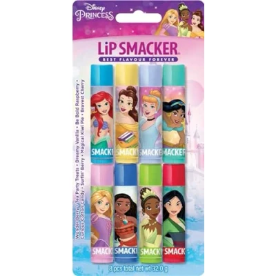 Abbildung von Lip Smacker Disney Princess Party Pack, Set mit 8 Lippenbalsamen für Kinder, Inspiriert von Prinzessinnen, Natürliches &amp; Transparentes Finish
