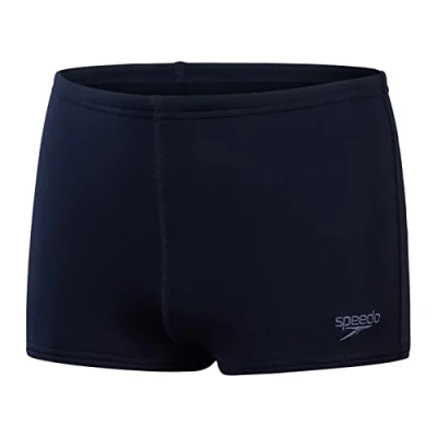 Abbildung von Speedo Jungen ECO Endurance+ Aquashort Badehose Chlorbeständig Schnelltrocknend Stretchmaterial Recyclingmaterial Bequeme Passform Schwimmbekleidung, True Navy, 5 6