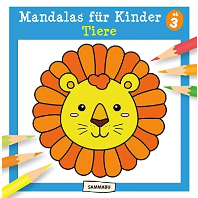Abbildung von Mandalas für Kinder ab 3 Tiere: Mandala Malbuch mit einfachen Motiven und dicken Linien