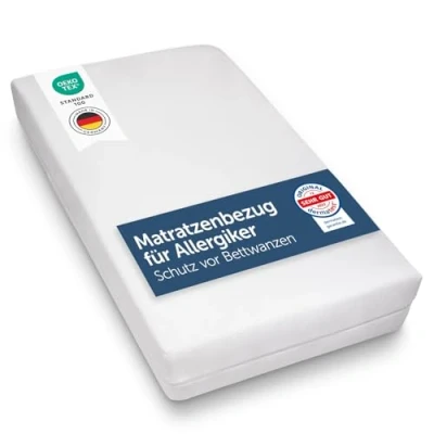 Abbildung von Blumtal® Allergiker Matratzenbezug 100x200 cm für Matratzen bis 20 Oeko TExzertifizierter Anti Milben Encasing mit Reißverschluss 100x200/Milbenbezug 1er Set