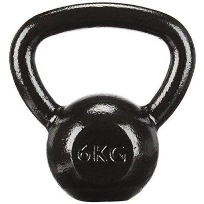 Abbildung von Amazon Basics Kugelhantel aus Gusseisen, 6 kg, Schwarz