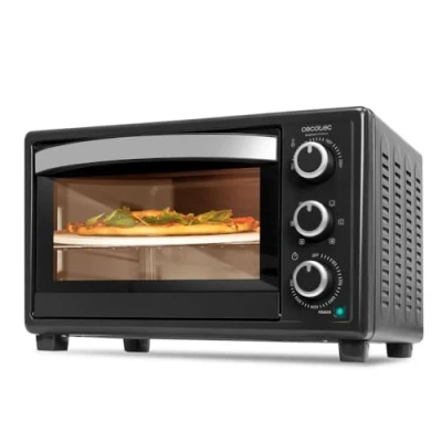 Abbildung von Cecotec Tischofen Bake&amp;Toast 2600 Black 4Pizza, 26 L, 1500 W, inklusive Pietra Pizza Stein für Ergebnisse wie in einem traditionellen Steinofen, 6 verschiedene Funktionen, Krümelschublade