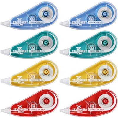 Abbildung von STATIONERY ISLAND Korrekturroller 8er Pack, Mini Korrekturmaus, Korrekturband 6m x 5mm, Kleberoller Maus Roller Schulsachen Correction Tapes, Für Schüler, Büro, Klebemaus, Fotokleber Fotoalbum