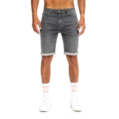 Abbildung von JEEL Herren Kurze Hosen Slim Fit Jeans Shorts 5 Pocket Style Stretch Hose für Männer Basic Washed 4 Grau 38W