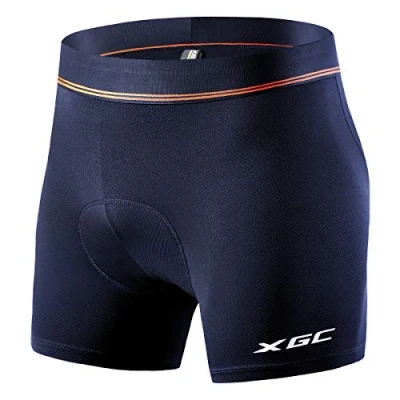 Abbildung von XGC Herren Radunterhose Radsportshorts Fahrradhosen mit elastische atmungsaktive 3D Gel Sitzpolster einer hohen Dichte (Blue, S)