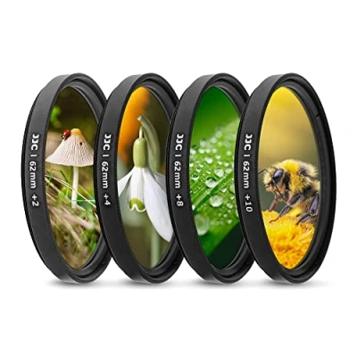 Abbildung von JJC Makro Filter Set (+2, +4, +8, +10) mit Filtertasche für Nikon Z5 Z50 Z6 II Z7 + NIKKOR Z 35 mm F/1.8 S Objektiv und andere 62 Gewindeobjektive Kameras