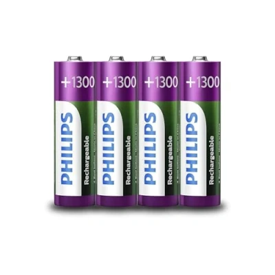 Abbildung von Philips Wiederaufladbare Batterien AA 4 Stück NiMH 1300 mAh bis zu 1000 Aufladungen