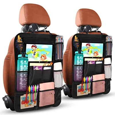Abbildung von Diboniur Rückenlehnenschutz Auto Kinder 2 Stück Organizer Kinder, Wasserdichter und pflegeleichter Rücksitzschoner aus Oxford Stoff, Autositz für iPad Tablets unter 10,5 Zoll