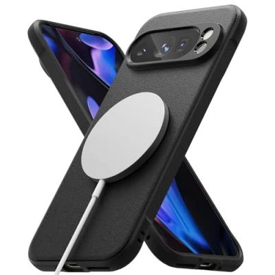 Abbildung von Ringke Onyx Magnetic [Kompatibel mit MagSafe] für Pixel 9 Pro Hülle, Fester Griff rutschfest Anti Fingerabdruck Kratzfest Robust TPU Stoßfest Handyhülle Magnetisches Laden/Zubehör Black