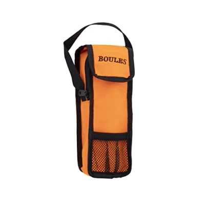 Abbildung von Engelhart Tasche für 3 Boules Spiel Bouletasche mit Tragegriff Öffnung Oben Größe; 23 x 8,5 3,5 cm (Orange)