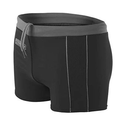 Abbildung von Aquarti Herren Badehose Kurz mit Kontrastpaspel, Farbe: 010 Schwarz/Grau, Größe: 3XL