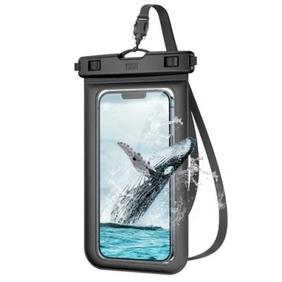 Abbildung von YOSH wasserdichte Handyhülle, 6,8 Zoll IPX8 Unterwasser Wasserfeste Handytasche für iPhone 16 15 14 13 12 11 Pro XS XR SE 8 7 Samsung S24 FE S23 S22 Xiaomi Huawei P30 Schwarz