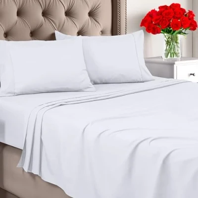 Abbildung von Utopia Bedding Queensize Bettlaken Set, gebürstete Mikrofaser, weiche für Queen Size Bett, luxuriöses mit Spannbetttuch, und 2 Kissenbezügen, tiefes