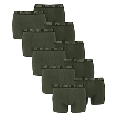Abbildung von PUMA Herren Boxershorts Unterhosen 521015001 10er Pack, Farbe:038 Green Melange, Bekleidungsgröße:M