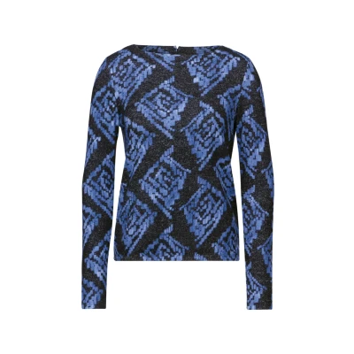 Abbildung von CECIL Damen B322664 Kuscheliges Print Shirt, Universal Blue Melange, L EU