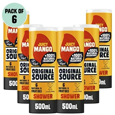 Abbildung von Original Source Mango Duschgel, 100% Natürlicher Duft, Vegan &amp; Parabenfrei, Vorteilspack 6 x 500 ml