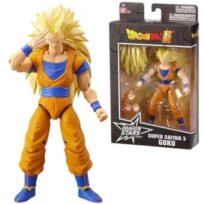 Abbildung von BANDAI Dragon Ball Super Stars Actionfigur 17 cm Saiyan 3 Goku Offizielle Lizenz Gelenkige Figur Spielzeug für Kinder ab 4 Jahren 36184J