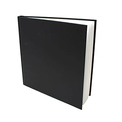 Abbildung von Artway Studio Gebundenes Quadratisches Skizzenbuch 195mm 92 Seiten/46 Blätter aus 170 gsm Papier Schwarzes mit festem Einband, Schwarz