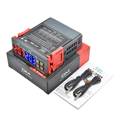 Abbildung von diymore STC 3008 Digitaler Temperatur Regler Thermostat DC 12V mit doppelter NTC Sondensonde Kühler Heizung für Inkubator Hühner Heizfolie Reptilien Amphibien