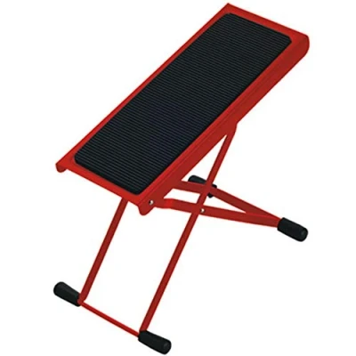 Abbildung von K&amp;M 14670 Fußbank in Rot 6 fach verstellbar mit breiter Auflage Höhe von 11,9 bis 26,4 cm aus Stahl