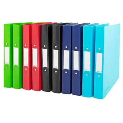 Abbildung von Rapesco 1720 Germ Savvy antibakteriell, A4 25 mm 2 Ring PP Ringordner, 35mm Rücken, Sortierte Farben, 10 Stück